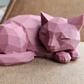Chú Mèo Low-poly Đang Ngủ - Thumbnail 2