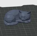 Chú Mèo Low-poly Đang Ngủ - Thumbnail 3