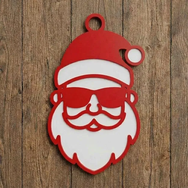 Móc khóa Ông Già Noel đeo kính râm - Image 1