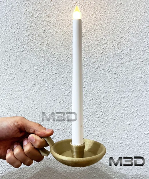 Chân Nến Kiểu Cũ Đơn Giản, Dễ In - Image 1