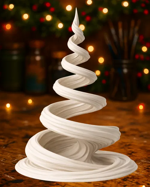 Điêu khắc cây thông Noel dạng sóng - Image 1