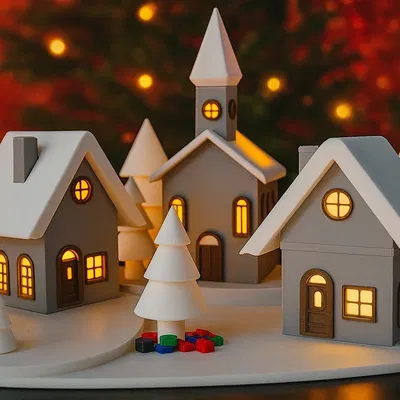 Làng Giáng sinh với Đèn Trà hoặc Đèn LED