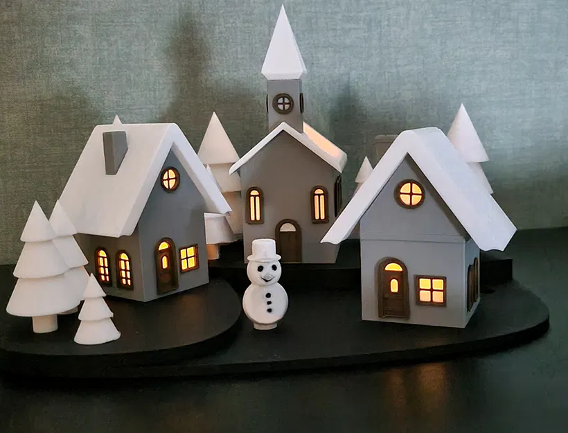 Làng Giáng sinh với Đèn Trà hoặc Đèn LED - Image 2