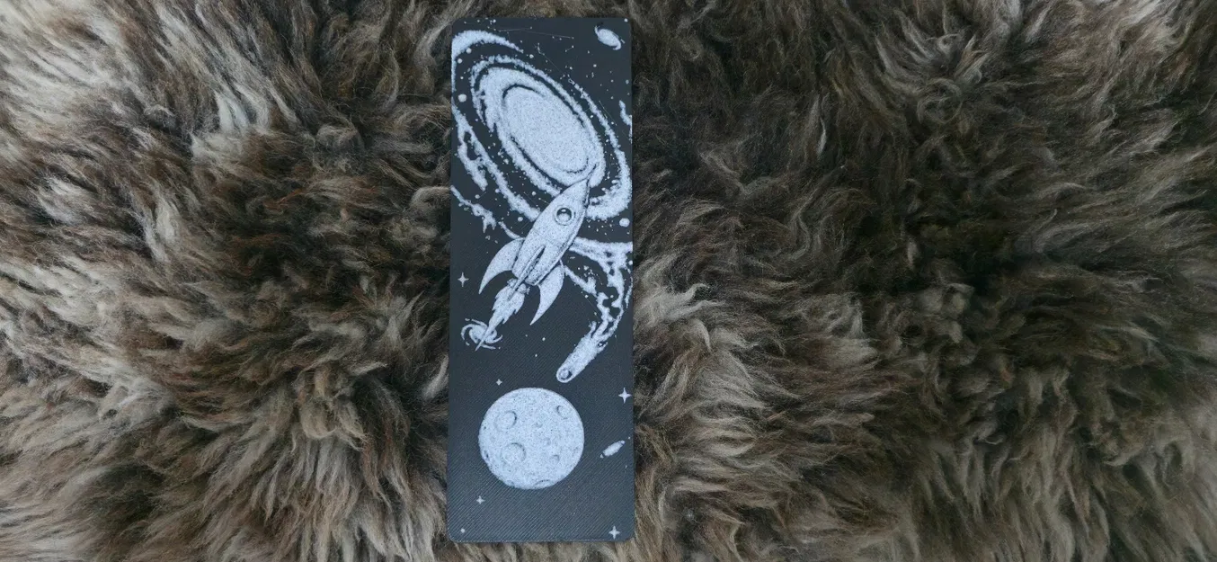 Móc Đánh Dấu Sách Hình Tên Lửa Mặt Trăng Phong Cách Retro - Image 1