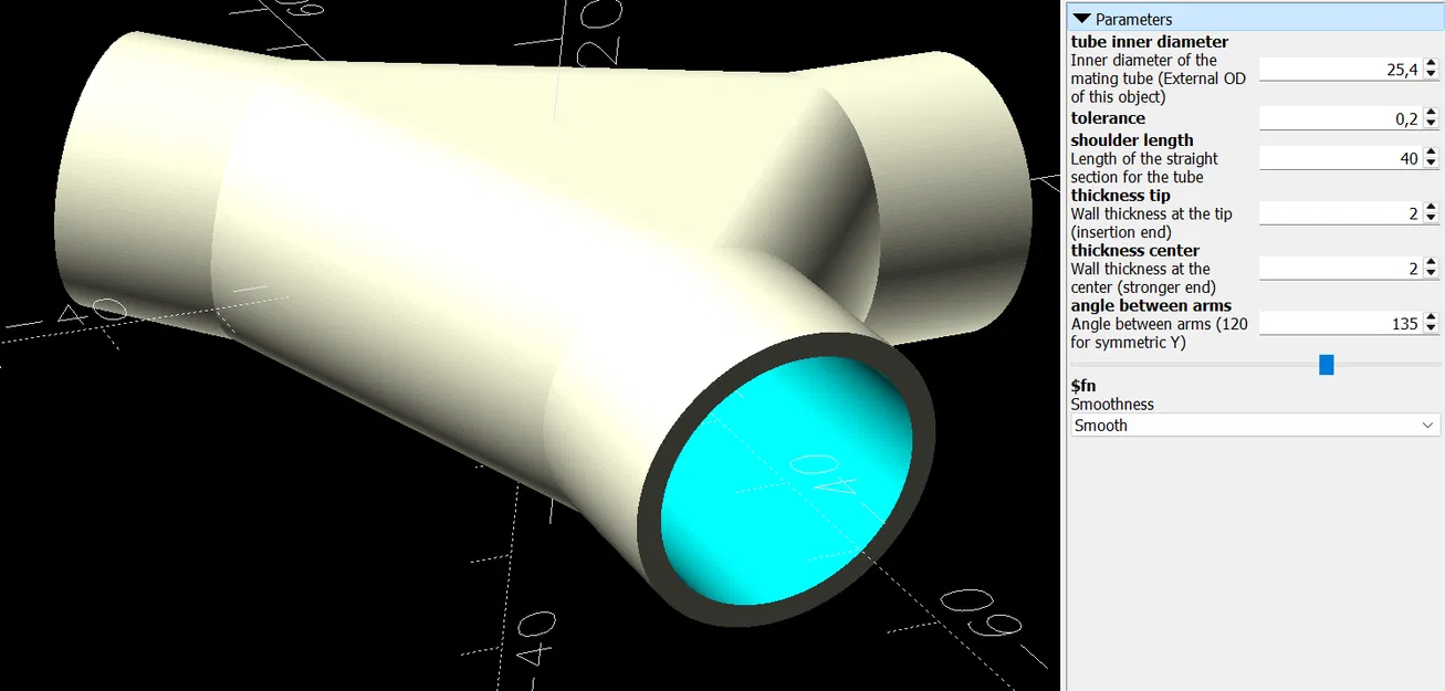 Đầu nối Y Tham số cho Ống - Image 1