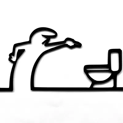 Móc Treo Cửa Nhà Vệ Sinh "WC" Vui Nhộn – La Linea Balum 143