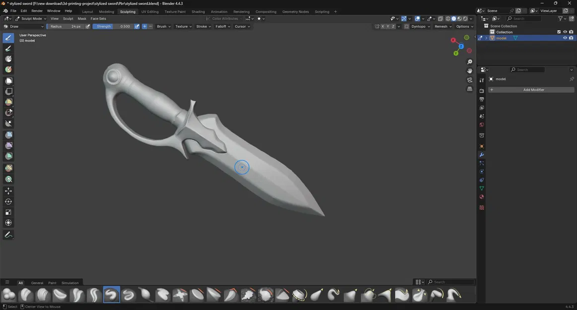 Kiếm Cách Điệu - Mô hình in 3D - Image 5