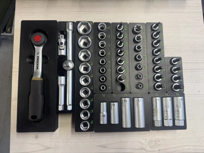 Hộp Đựng Gridfinity Cho Cờ Lê & Đầu Tuýp Proxxon 23112 - 3/8 - Image 1
