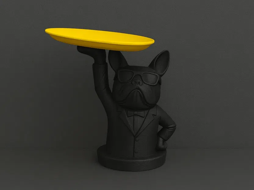 Chú Chó Bulldog Quản Gia Cầm Đĩa (Đa Sắc) - Image 1