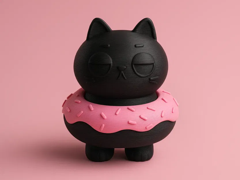 Mèo Ú Nu Trong Bánh Donut (Nhiều Màu) - Image 1