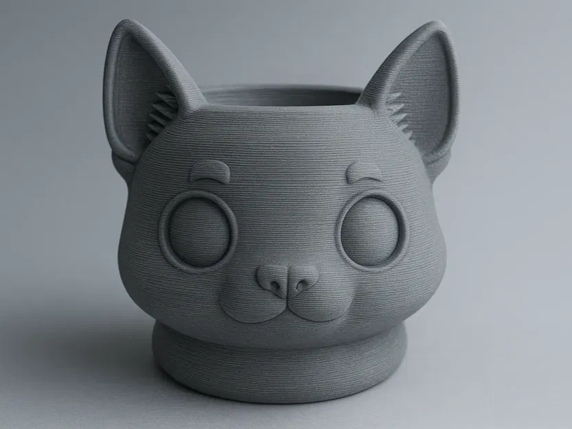 Chậu Đầu Mèo – Chậu Cây In 3D - Image 1