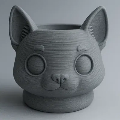 Chậu Đầu Mèo – Chậu Cây In 3D