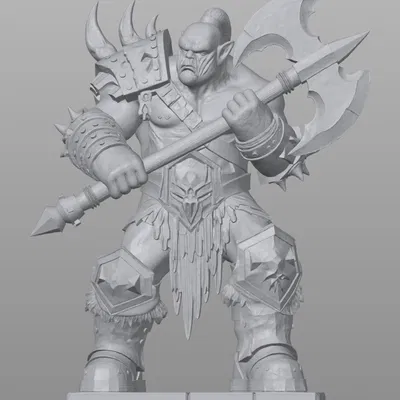 Tượng Ogre Cầm Rìu Hai Tay