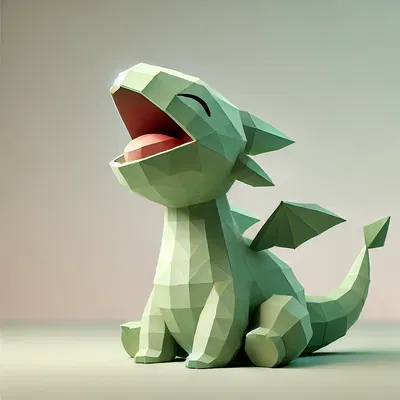 Rồng Thấp Poly Hát Hò Dễ Thương