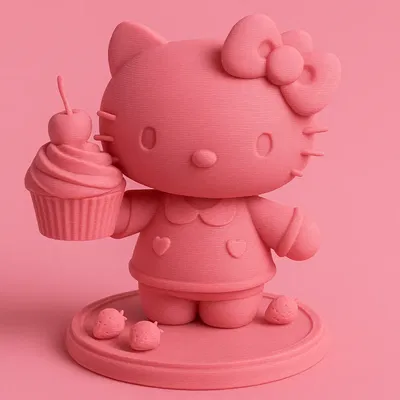Hello Kitty Cầm Bánh Cupcake