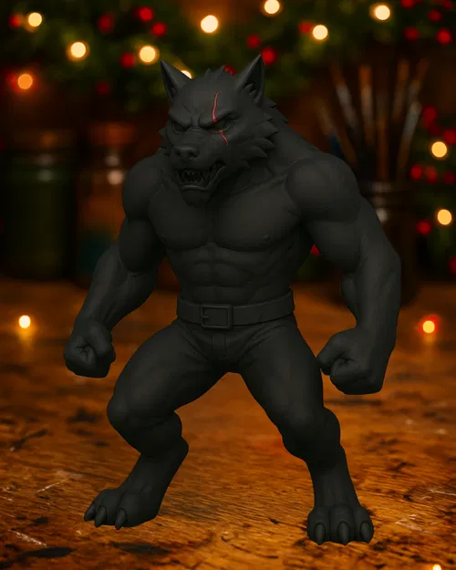 Tượng Chiến Binh Ma Sói Bóng Tối - Image 1