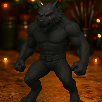 Tượng Chiến Binh Ma Sói Bóng Tối