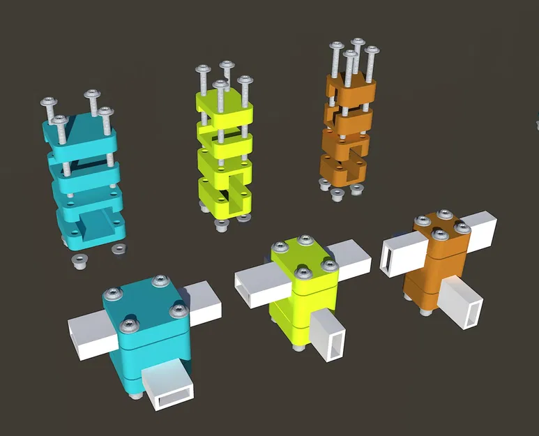 Connector chữ thập chắc chắn cho ống hình chữ nhật - Image 1