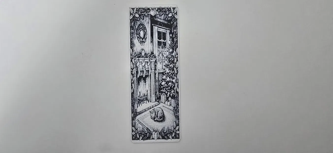 Kẹp Sách Lò Sưởi Giáng Sinh Mèo Ngủ - Image 1