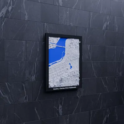 Mô hình thu nhỏ địa hình 3D Boston, Charles River Esplanade