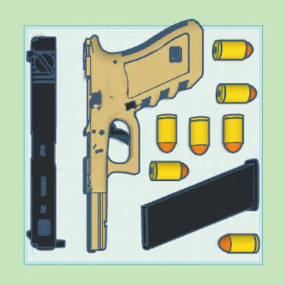 Mô hình súng Glock có băng đạn