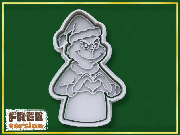 Khuôn Cắt Bánh Grinch Tạo Hình Trái Tim - Image 1