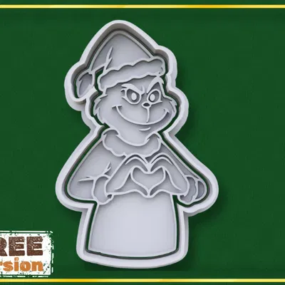 Khuôn Cắt Bánh Grinch Tạo Hình Trái Tim
