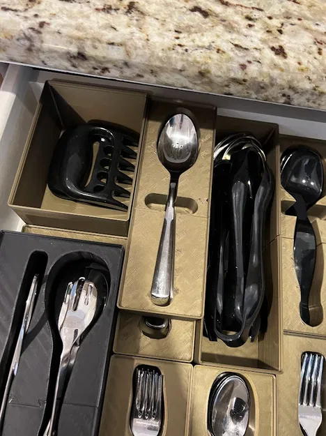 Hộp Bóng Đêm Gridfinity cho Bạc & Dụng Cụ Phục Vụ – Hệ Thống Ngăn Kéo Module - Image 4