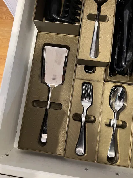 Hộp Bóng Đêm Gridfinity cho Bạc & Dụng Cụ Phục Vụ – Hệ Thống Ngăn Kéo Module - Image 6