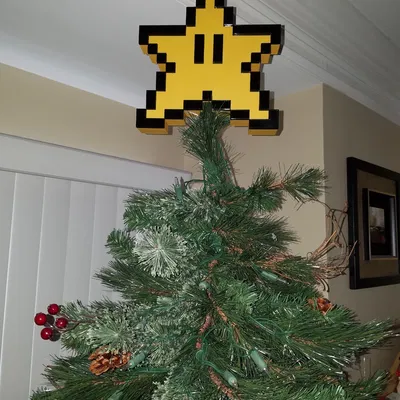 Đỉnh Cây Thông Noel Hình Sao Mario Hai Màu