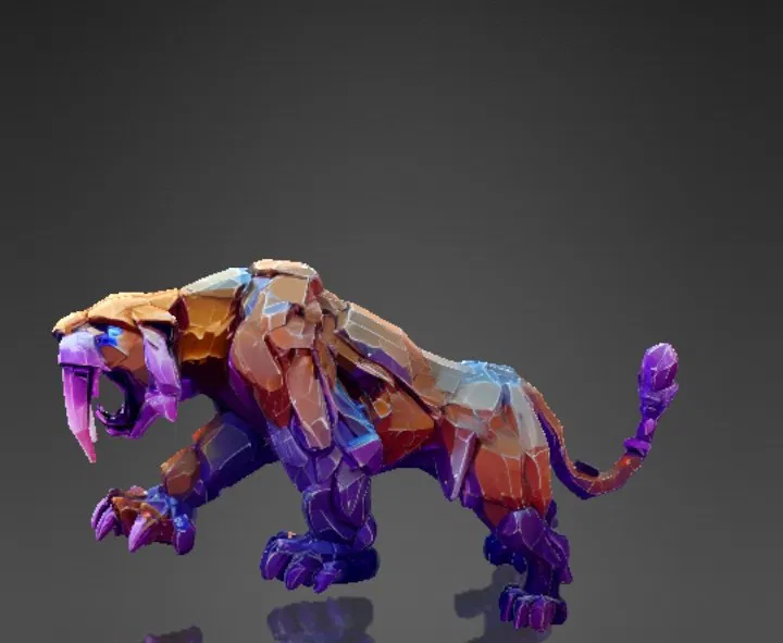 Hổ Răng Kiếm Phong Cách Lowpoly - Image 1