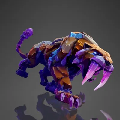 Hổ Răng Kiếm Phong Cách Lowpoly