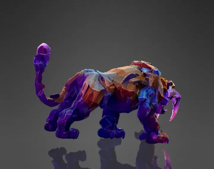 Hổ Răng Kiếm Phong Cách Lowpoly - Image 3