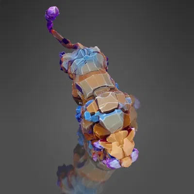 Hổ Răng Kiếm Phong Cách Lowpoly