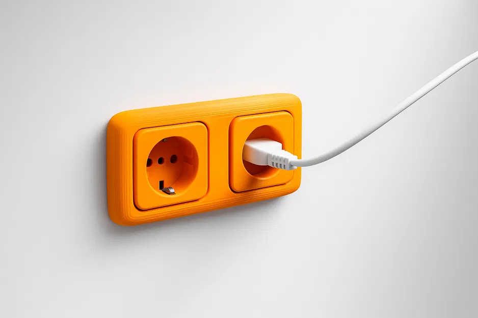 Bộ phận Công tắc & Ổ cắm Tường – tương thích với Busch-Jaeger Reflex SI Schuko & Nút bật & Khung - Image 1