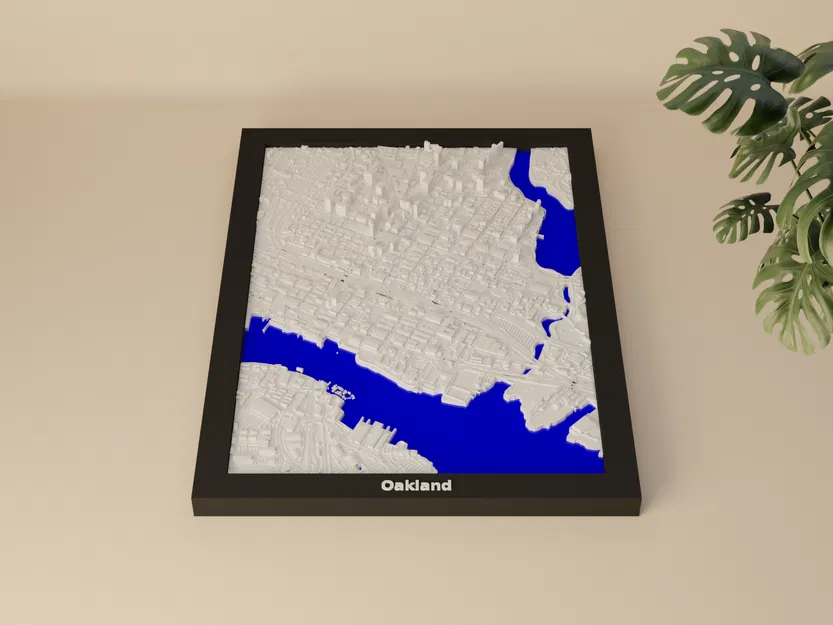 Mô hình thu nhỏ địa hình 3D Oakland, Hoa Kỳ - Image 2