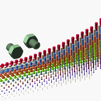 Trăm con Vít Lục Giác Metric Phiên bản 2: M2 đến M64