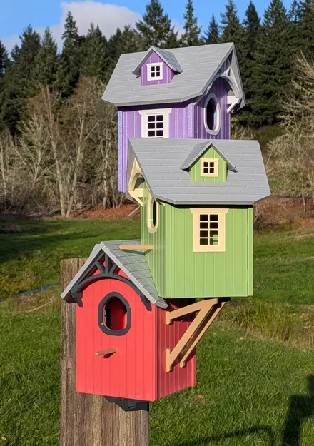 Nhà chim 3 tầng có tay treo 2.0 - Image 1