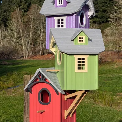 Nhà chim 3 tầng có tay treo 2.0