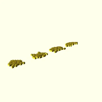 Đồ Trang Trí Space Invader 8bit Theo Thông Số