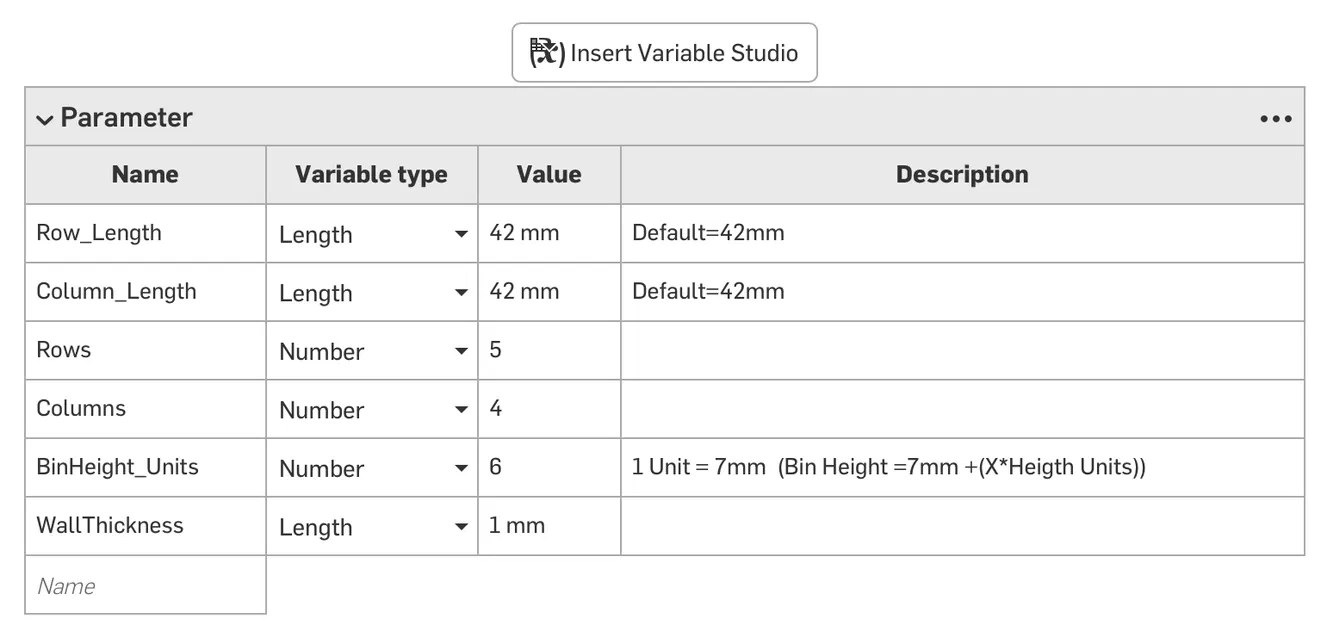 Khay Gridfinity Kích Thước Tùy Chỉnh (OnShape) - Image 2