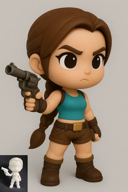 Mô hình Chibi Lara Croft 3D - Image 1