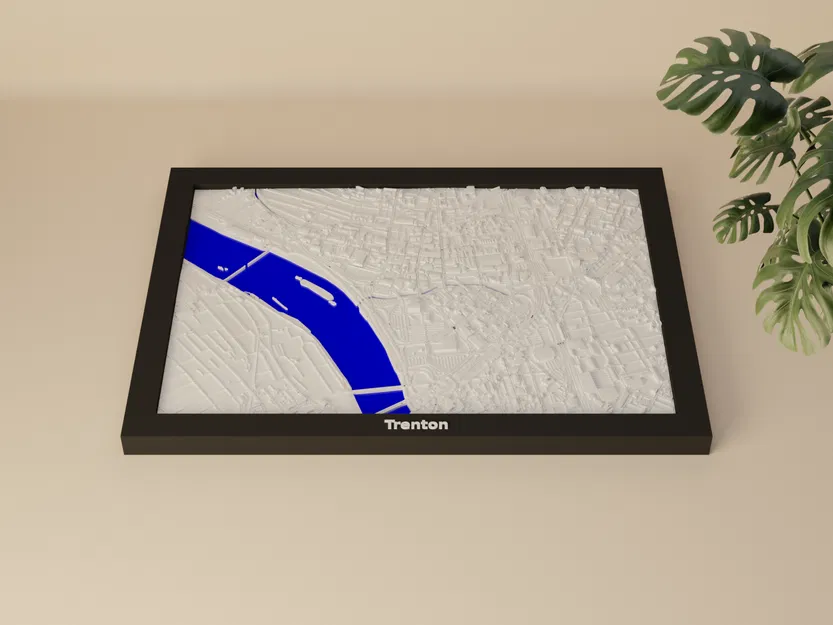 Mô hình 3D thu nhỏ địa hình Trenton, Hoa Kỳ - Image 1