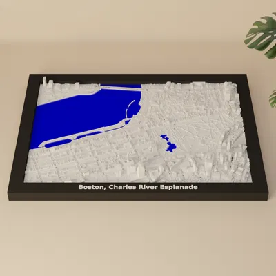 Mô hình thu nhỏ địa hình 3D Boston, Charles River Esplanade - Hoa Kỳ