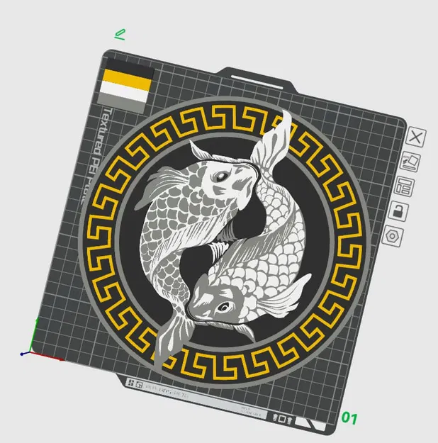 Đĩa Treo Tường 2D "Cá Chép Âm Dương" - Image 2