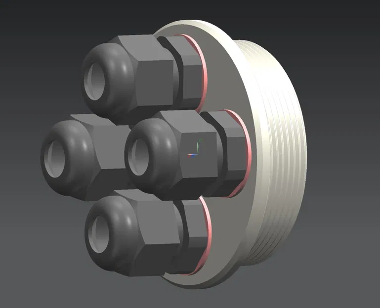 Bộ chuyển đổi bịt đầu PG42 sang 4 đầu nối cáp PG9 - Image 1