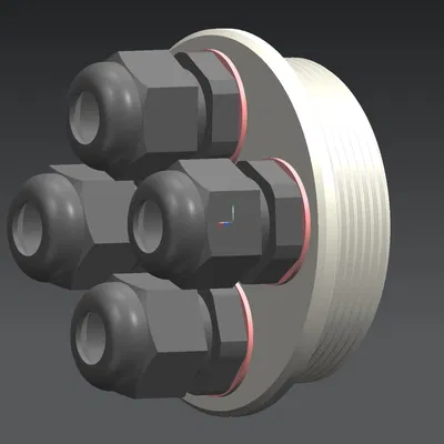 Bộ chuyển đổi bịt đầu PG42 sang 4 đầu nối cáp PG9