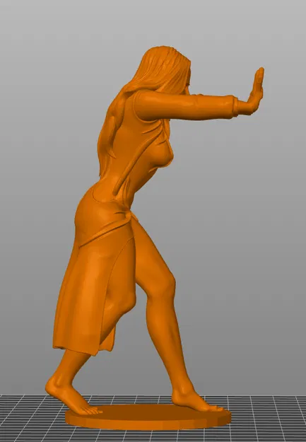 Mô hình 3D Cô gái đang đẩy - Image 4