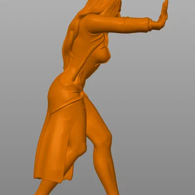 Mô hình 3D Cô gái đang đẩy