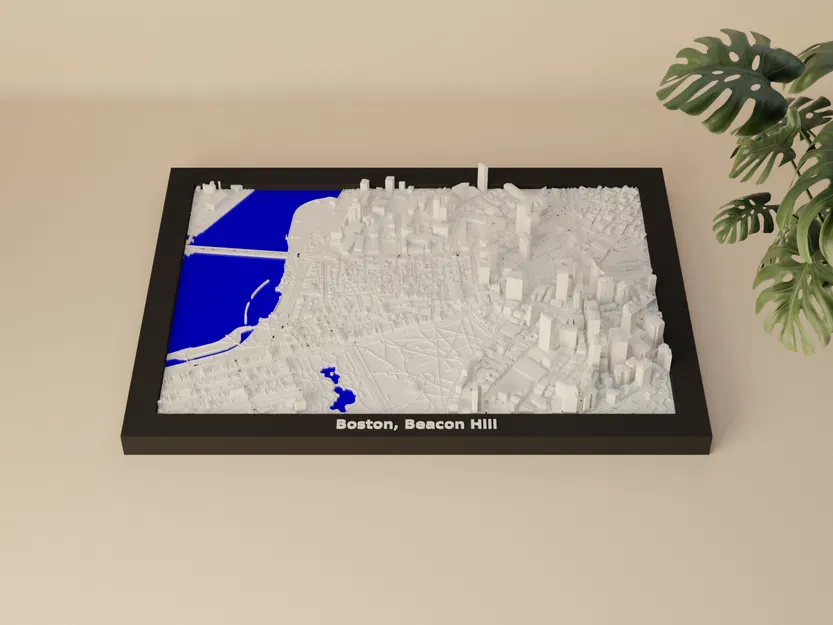 Boston, Beacon Hill, Hoa Kỳ - Mô hình thu nhỏ 3D - Image 1